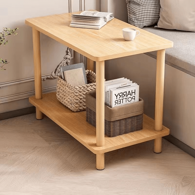 Mesa de Cabeceira de Madeira com 2 Níveis