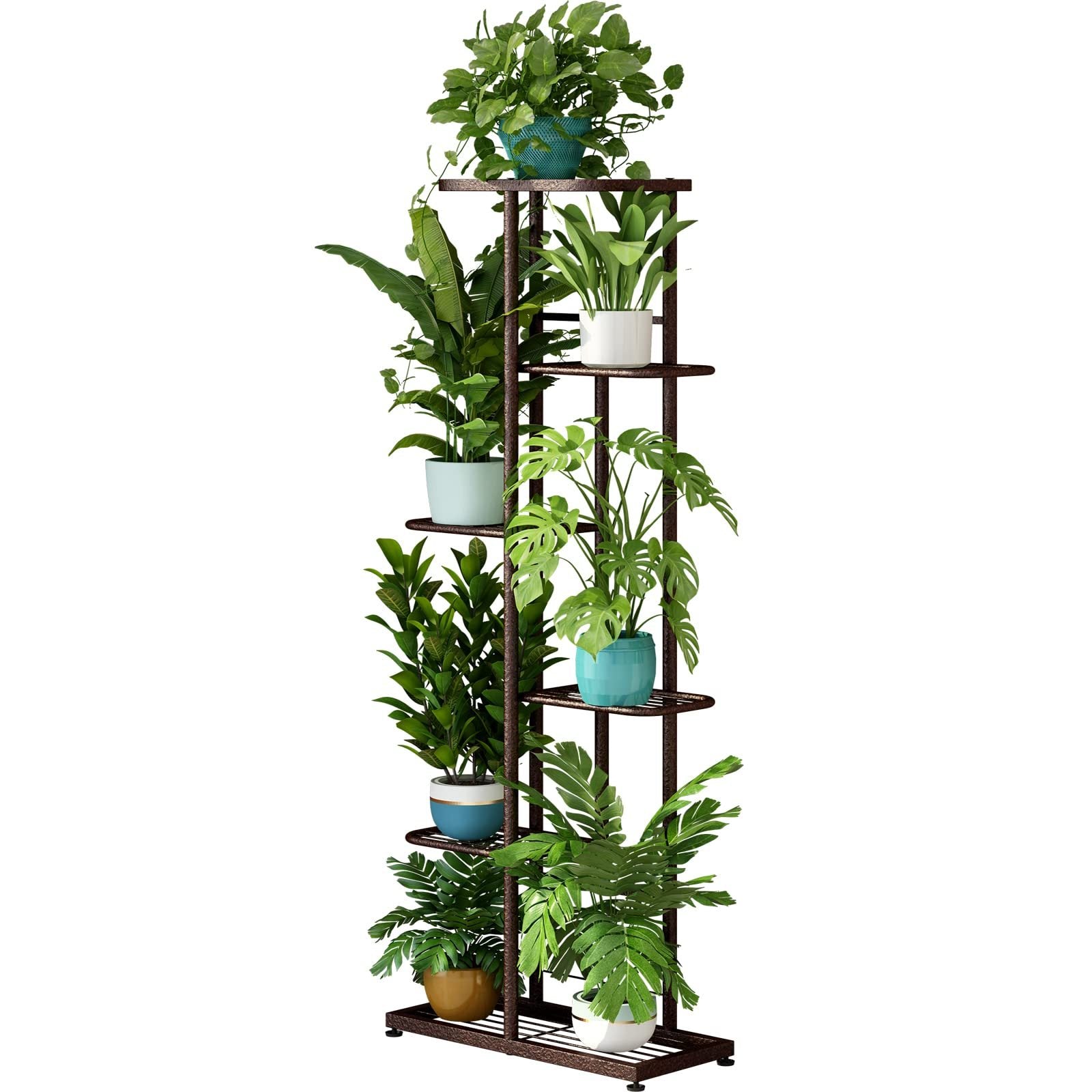 Suporte para Plantas 6 Camadas 7 Vasos Decoração de Natal Suporte para Plantas Interno e Externo Decorações de Casa de Natal, Suporte para Plantas em Camadas Expositor de Flores, Adequado para Varanda, Jardim, Sala de Estar, Varanda, Jardim, Árvore de Nat