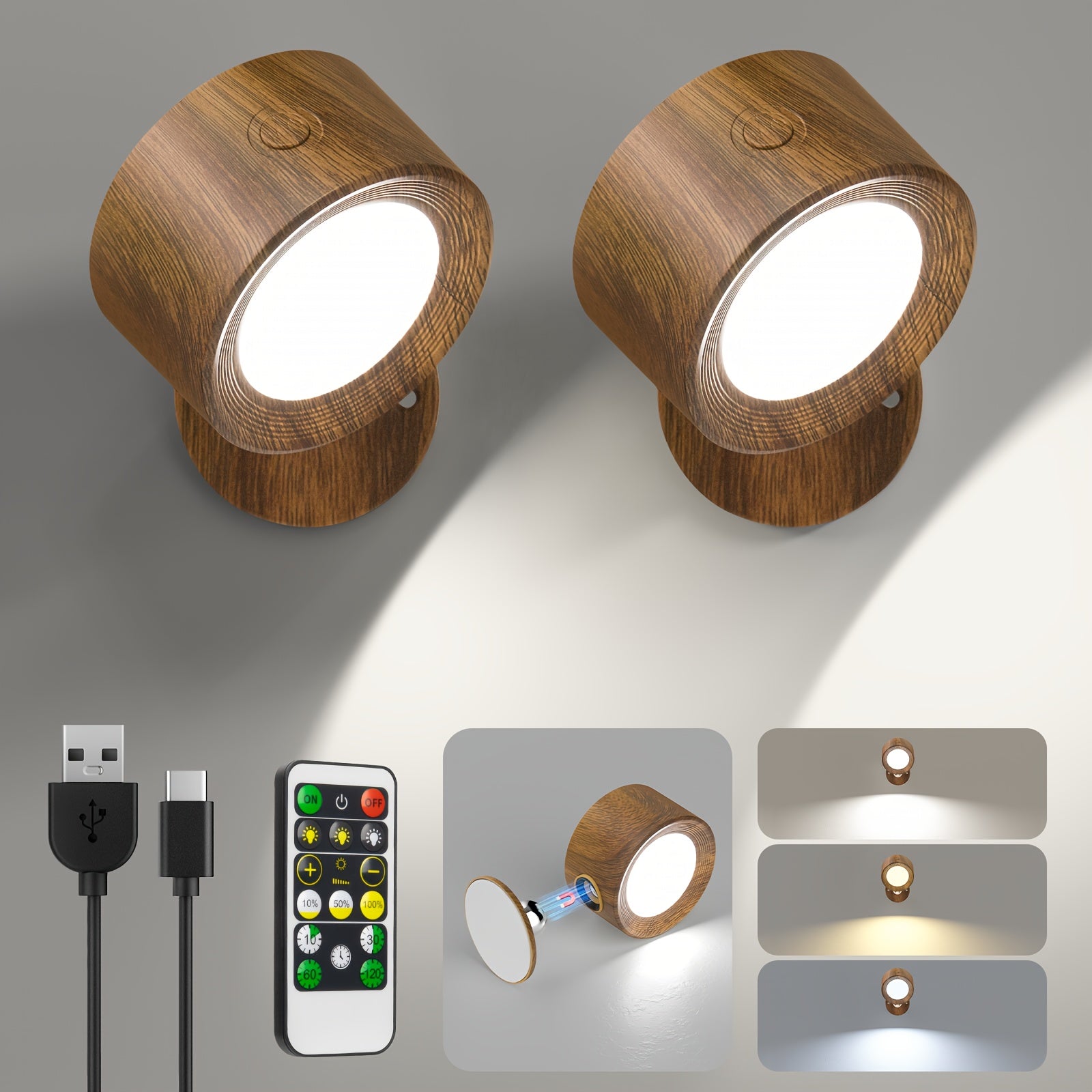 Luzes de Parede LED com Controle Remoto + 1 Ano de Garantia