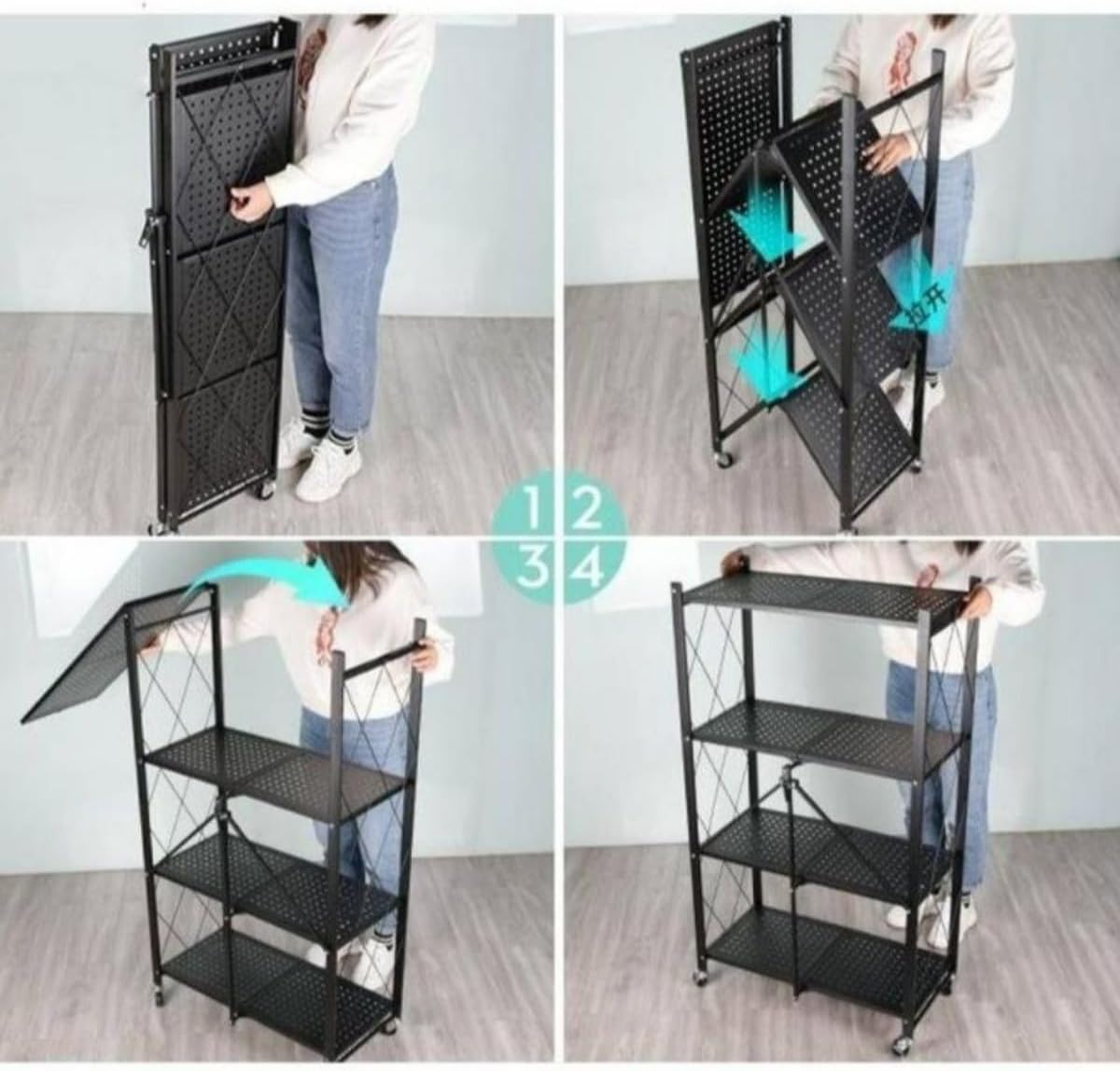 Estante de Aço Multiuso Dobrável – Organização com Estilo Industrial