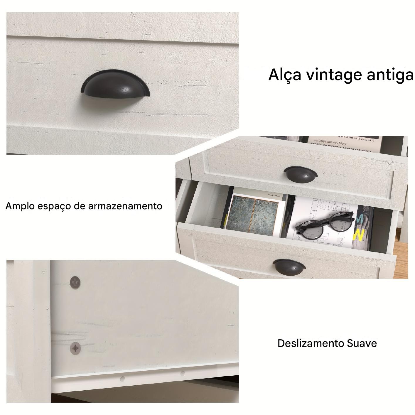 Cômoda de Fazenda para Quarto, cômoda de 7 Gavetas + 1 Ano de Garantia