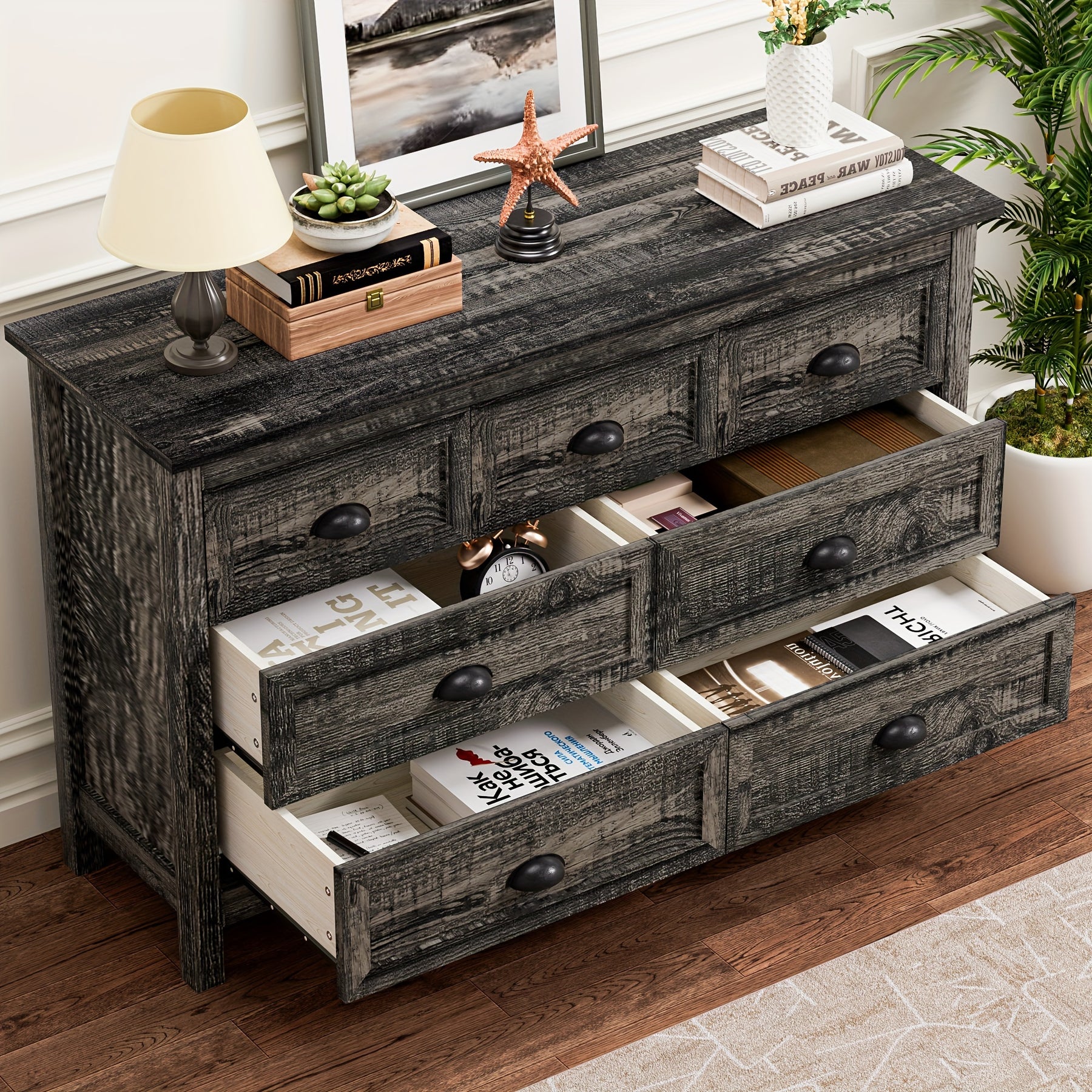 Cômoda de Fazenda para Quarto, cômoda de 7 Gavetas + 1 Ano de Garantia