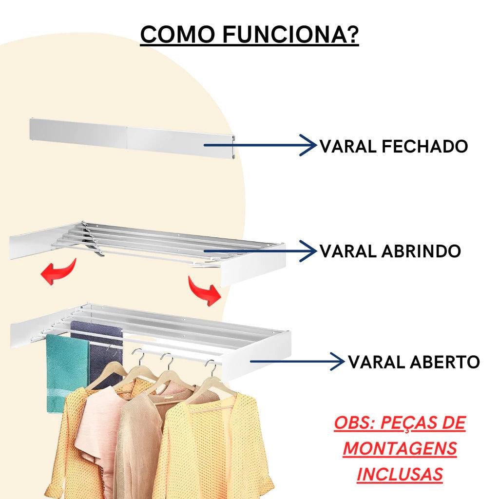 Varal Invisível Ratrátil + Brinde
