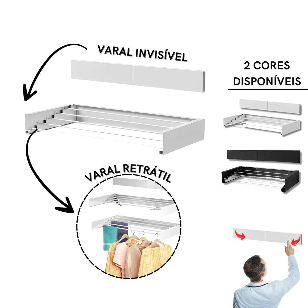 Varal Invisível Ratrátil + Brinde