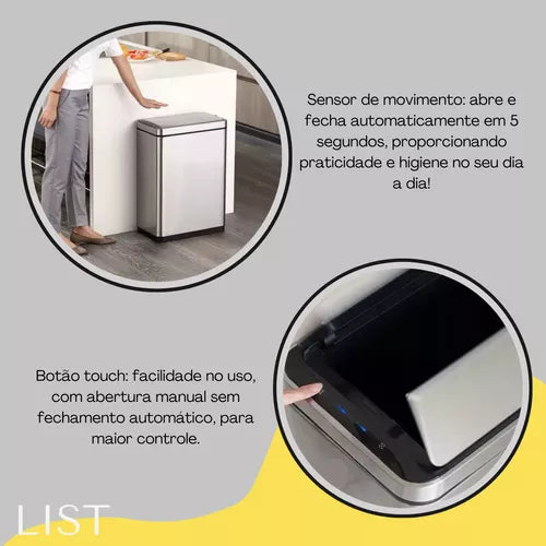 Lixeira Automática de 30 Litros – Tecnologia e Sofisticação para Seu Ambiente