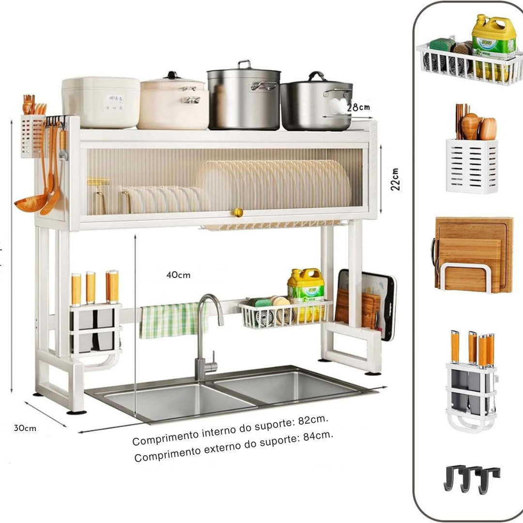 Escorredor de Pratos de 3 Camadas – Organização Máxima para Sua Cozinha